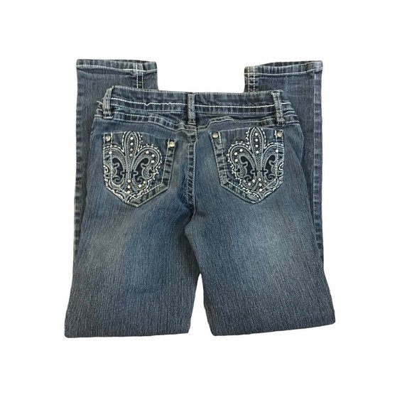 10 Lulu Luv Girls Adjustable Waist Embellished Stretch Skinny Jeans - Picture 7 of 7